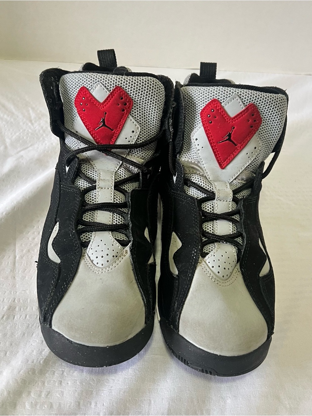Jordan Kids Black, Gray and Red True Flight Sneakers 343795-060 Insoles Replaced